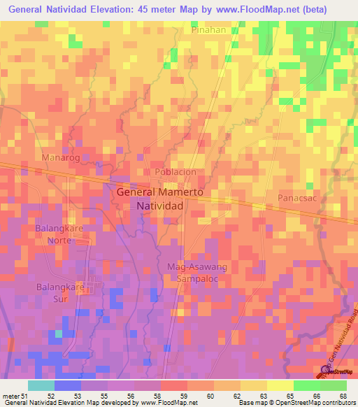 General Natividad,Philippines Elevation Map