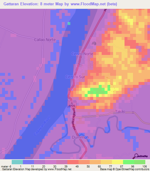 Gattaran,Philippines Elevation Map