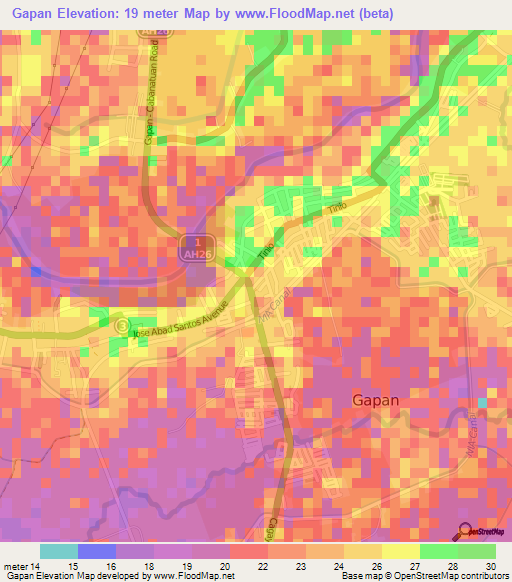 Gapan,Philippines Elevation Map