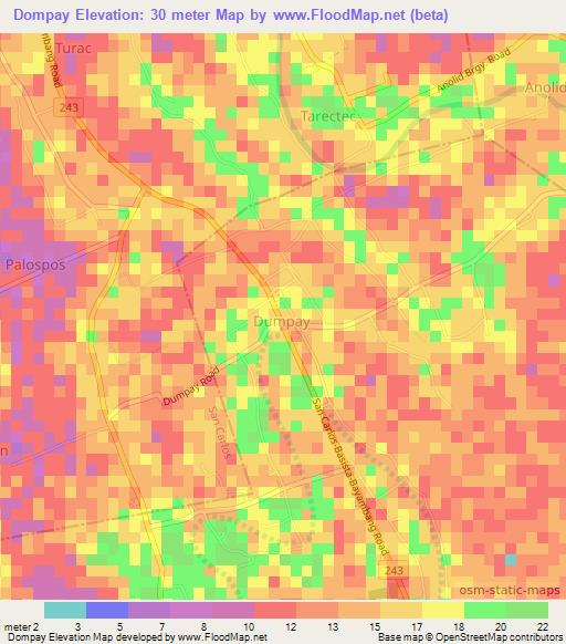 Dompay,Philippines Elevation Map