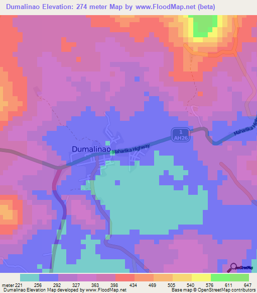 Dumalinao,Philippines Elevation Map