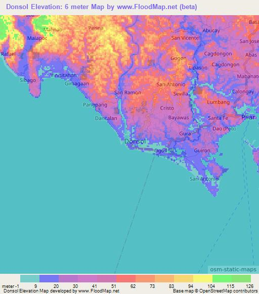 Donsol,Philippines Elevation Map
