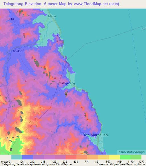 Talagutong,Philippines Elevation Map