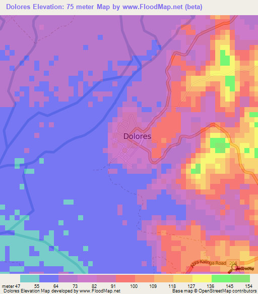 Dolores,Philippines Elevation Map
