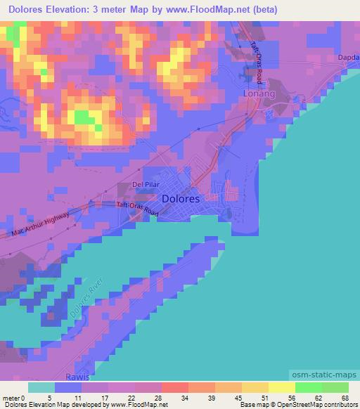 Dolores,Philippines Elevation Map