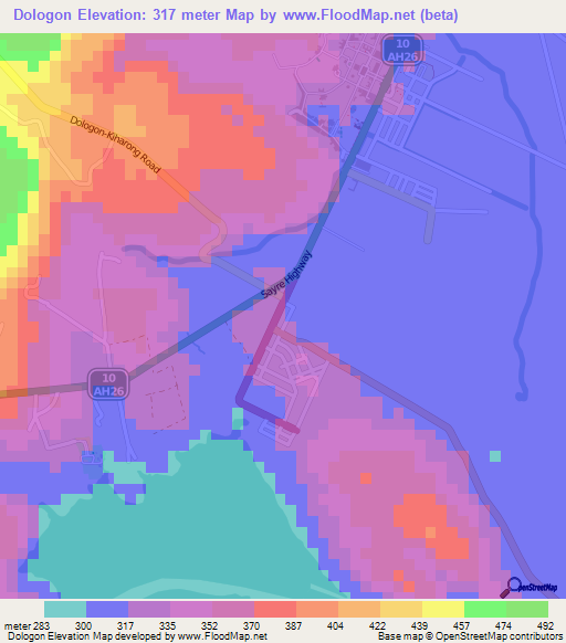 Dologon,Philippines Elevation Map