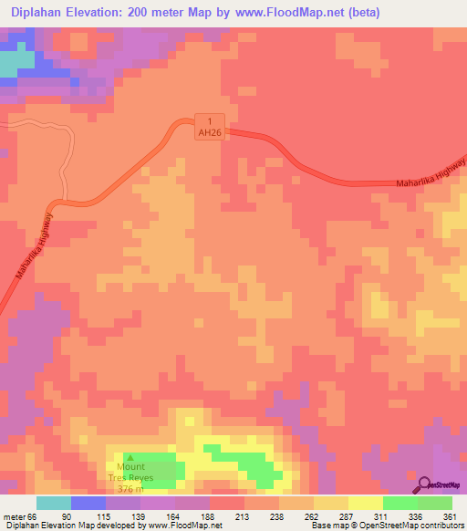 Diplahan,Philippines Elevation Map