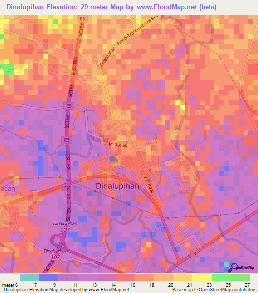 Dinalupihan,Philippines Elevation Map