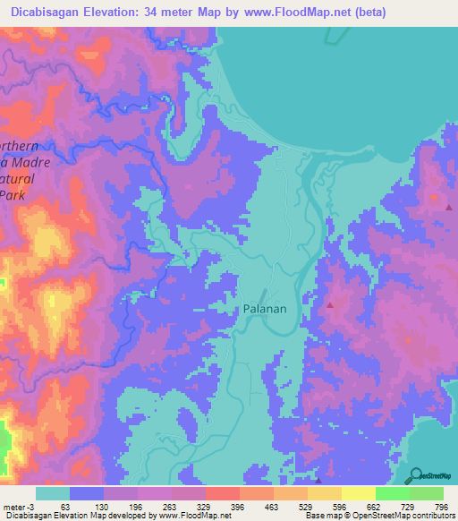 Dicabisagan,Philippines Elevation Map