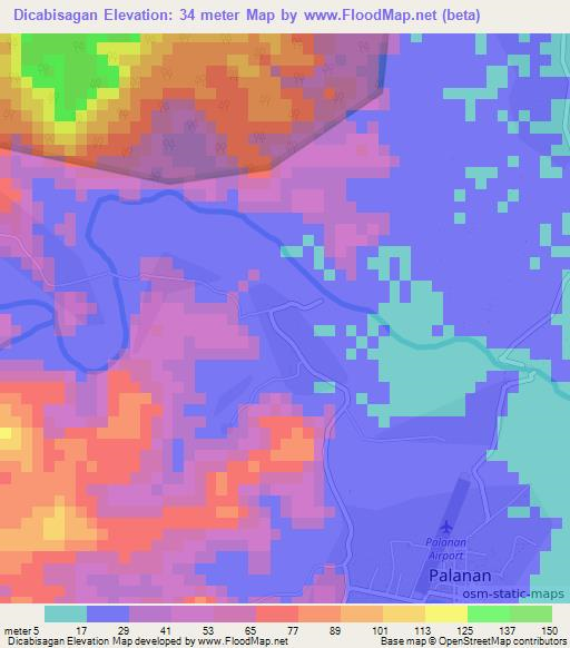 Dicabisagan,Philippines Elevation Map