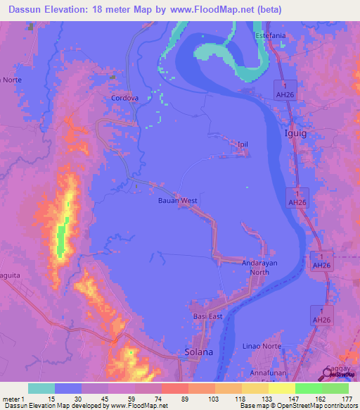 Dassun,Philippines Elevation Map