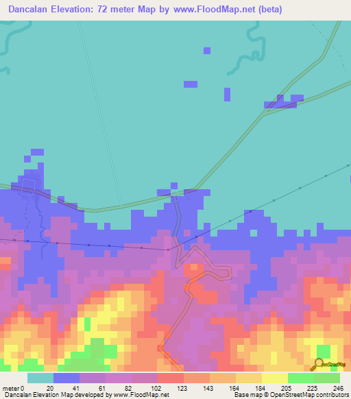 Dancalan,Philippines Elevation Map