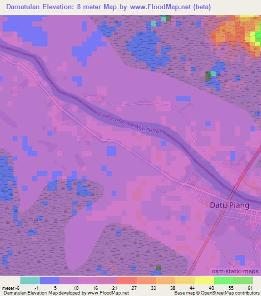 Damatulan,Philippines Elevation Map