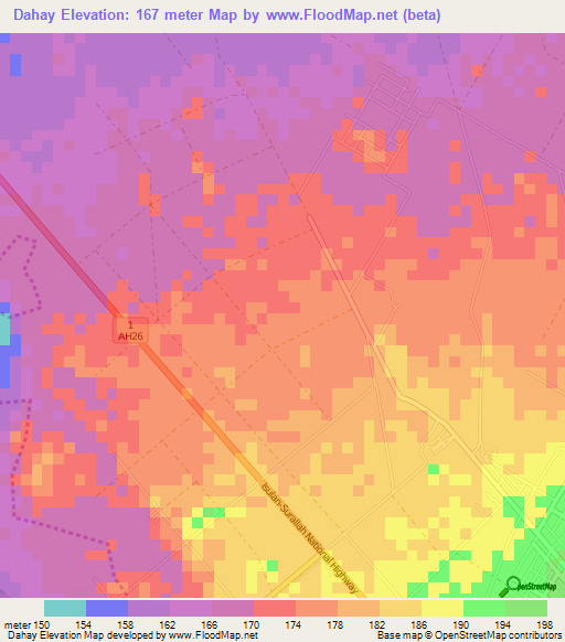 Dahay,Philippines Elevation Map