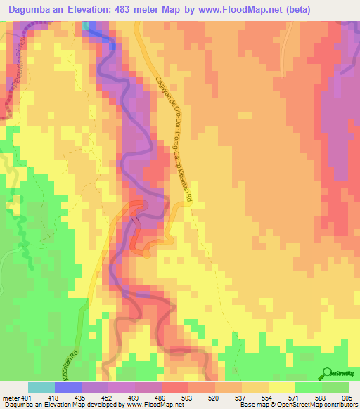 Dagumba-an,Philippines Elevation Map