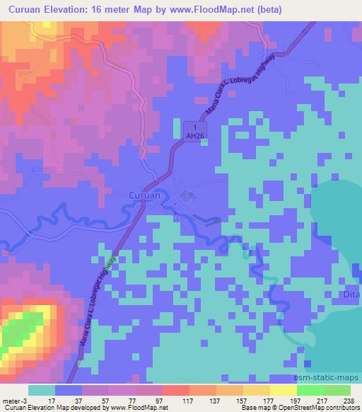 Curuan,Philippines Elevation Map