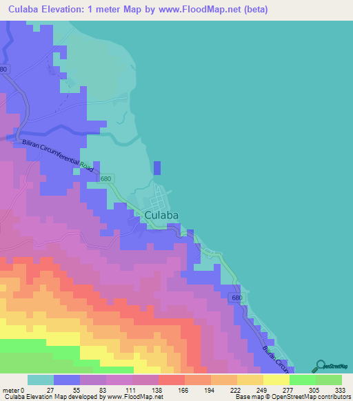 Culaba,Philippines Elevation Map