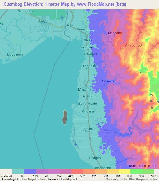 Cuambog,Philippines Elevation Map