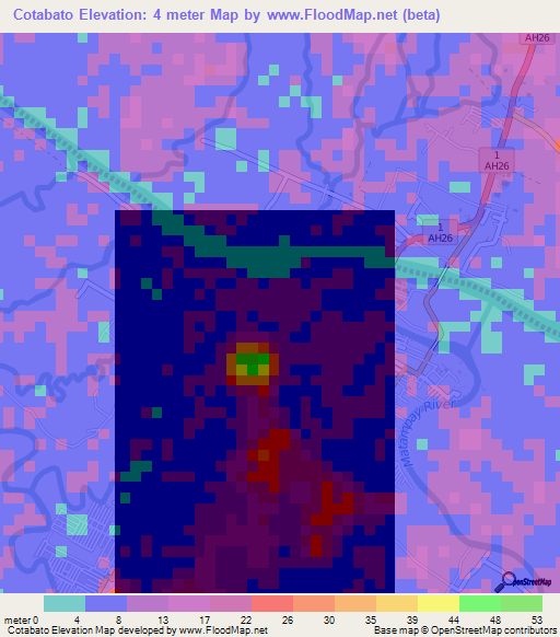 Cotabato,Philippines Elevation Map