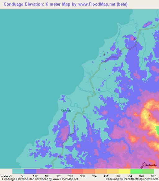 Conduaga,Philippines Elevation Map