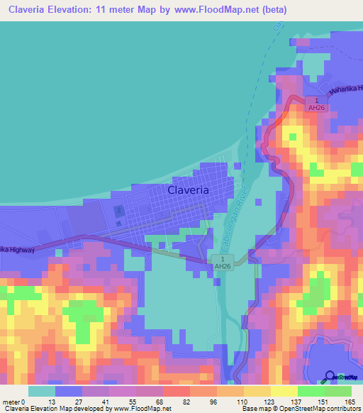 Claveria,Philippines Elevation Map