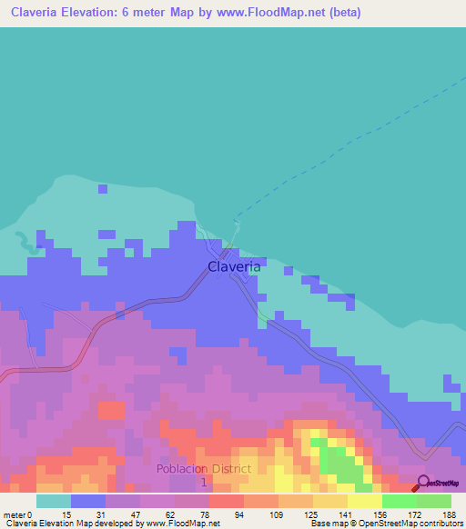 Claveria,Philippines Elevation Map