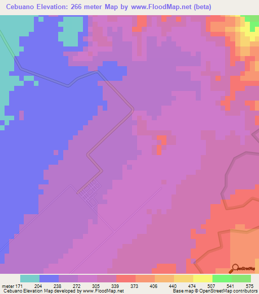 Cebuano,Philippines Elevation Map