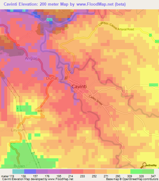 Cavinti,Philippines Elevation Map