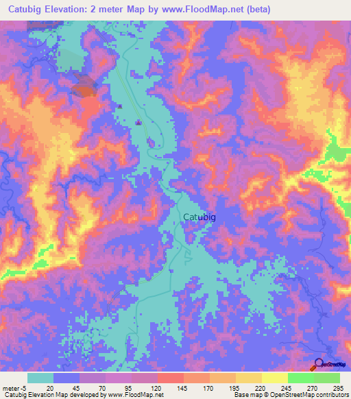 Catubig,Philippines Elevation Map