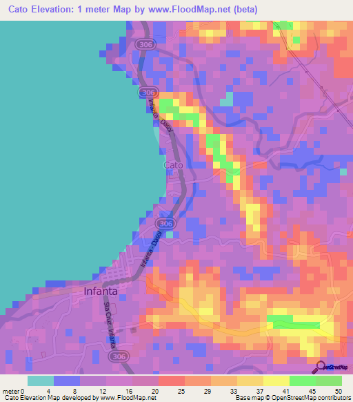 Cato,Philippines Elevation Map