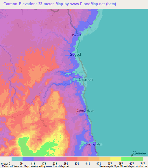 Catmon,Philippines Elevation Map