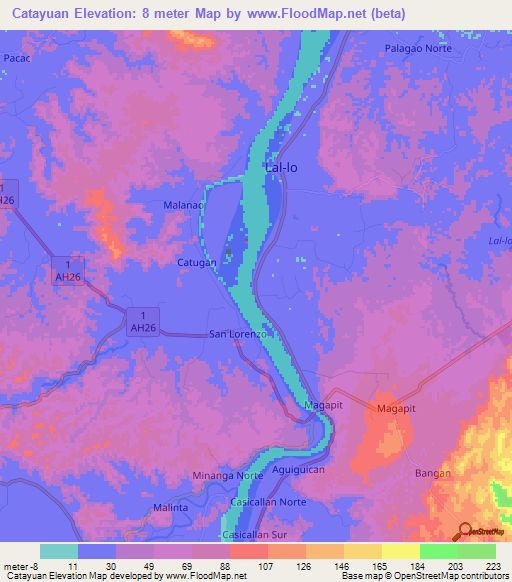 Catayuan,Philippines Elevation Map
