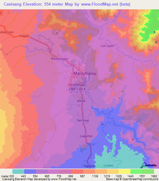 Casisang,Philippines Elevation Map