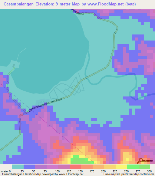 Casambalangan,Philippines Elevation Map