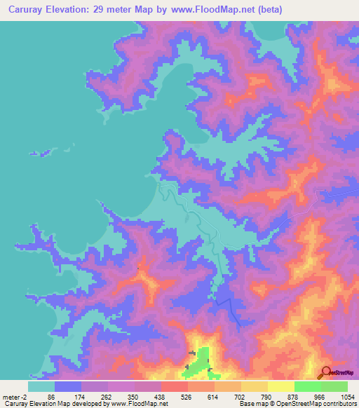 Caruray,Philippines Elevation Map