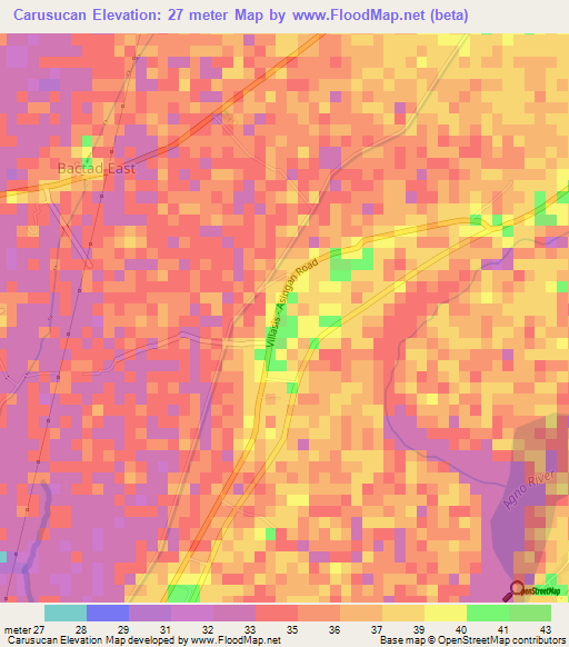 Carusucan,Philippines Elevation Map