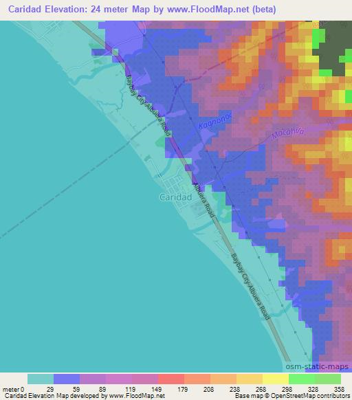 Caridad,Philippines Elevation Map