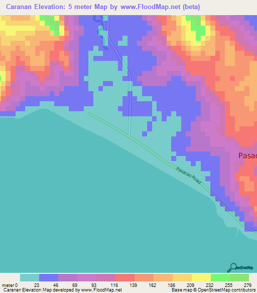 Caranan,Philippines Elevation Map