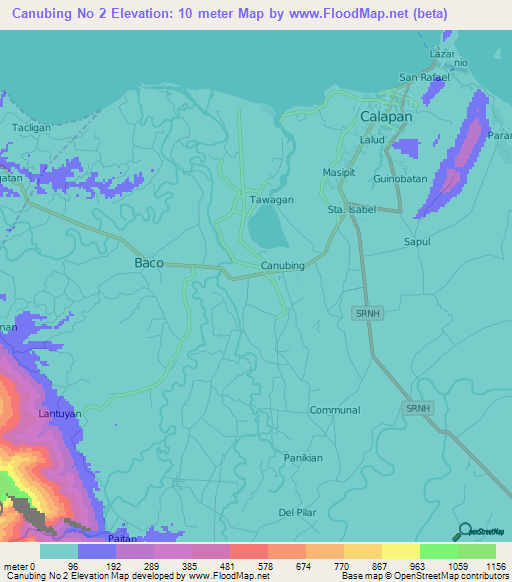 Canubing No 2,Philippines Elevation Map