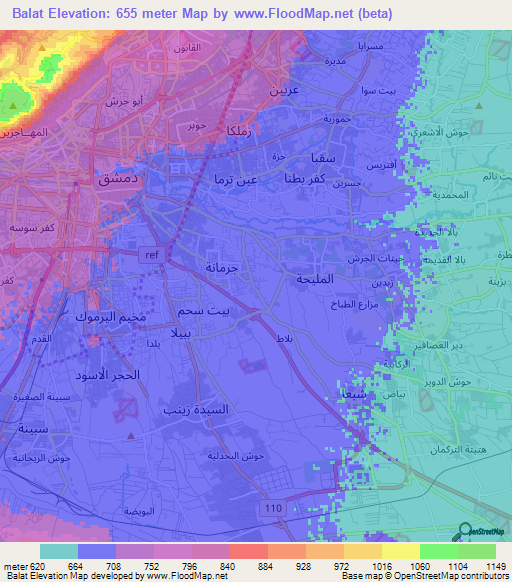 Balat,Syria Elevation Map