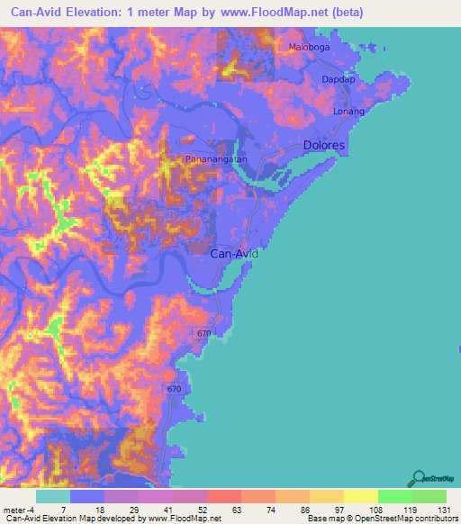Can-Avid,Philippines Elevation Map
