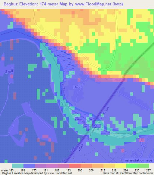 Baghuz,Syria Elevation Map
