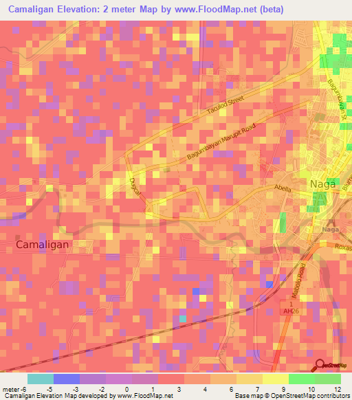 Camaligan,Philippines Elevation Map