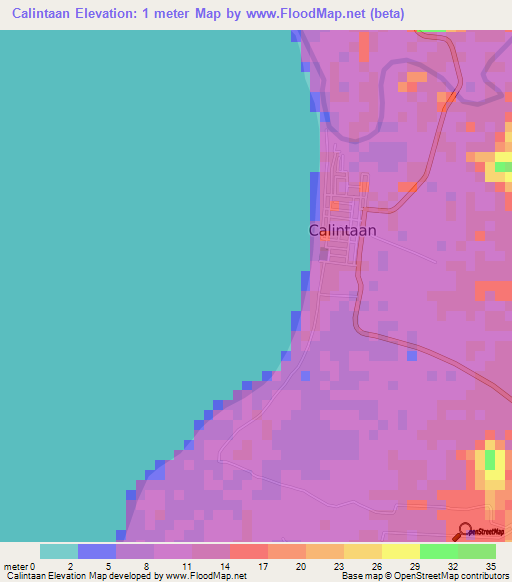 Calintaan,Philippines Elevation Map