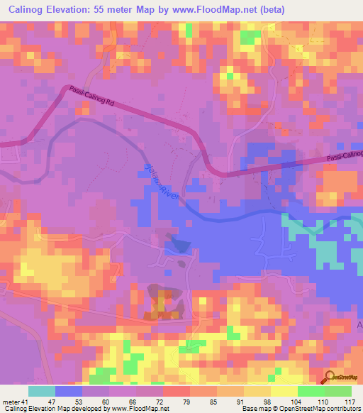 Calinog,Philippines Elevation Map