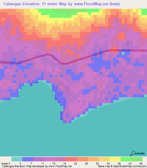 Calatugas,Philippines Elevation Map