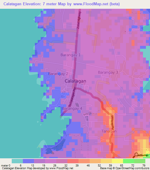 Calatagan,Philippines Elevation Map