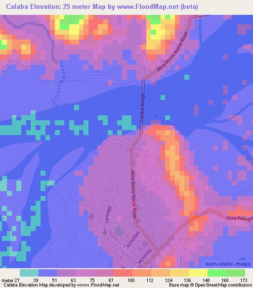 Calaba,Philippines Elevation Map