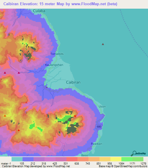 Caibiran,Philippines Elevation Map