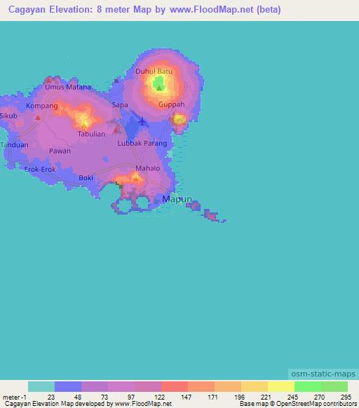 Cagayan,Philippines Elevation Map